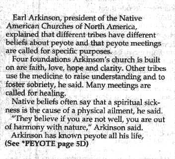 Native American Indian Church and peyote